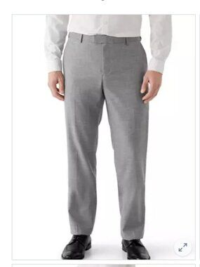 Savane Men's Stretch Sharkskin Pants in Gray - 34/34